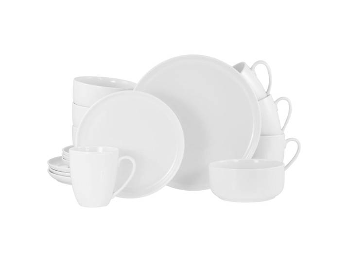 Creatable Kombiservice Scandi Weiss, Weiß, Keramik, 16-teilig, 300 ml,400 ml, stapelbar, Geschirr, Geschirrsets, Kombiservice