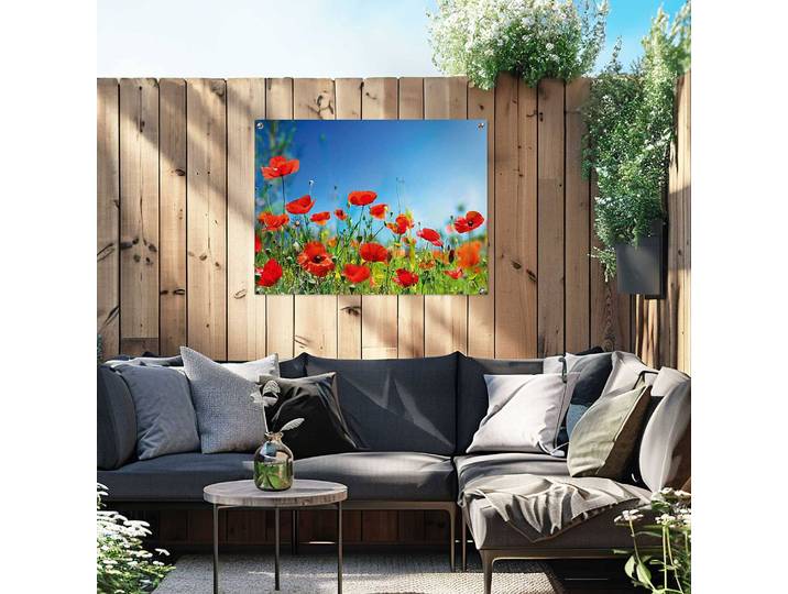 Poster extérieur Fleurs d’été PVC Rouge/Rouge 60 x 80 x 0cm