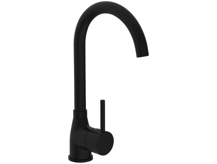 Küchenarmatur WELLTIME Dublin , schwarz, H:34,5cm, Messing, Armaturen, Küchenarmatur, Hochdruck Armatur für Küche, Einhebelmischer, Küchenarmatur schwenkbar