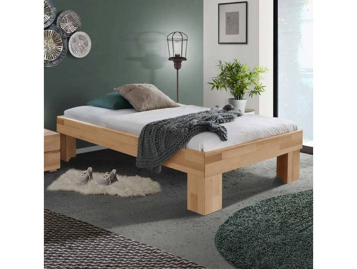 Bett Lucca Komfort Buche Massivholz ohne Kopfteil 120x200cm klassischer Stil
