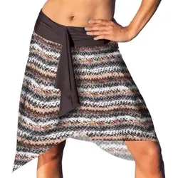 Wiki Puerto Rico Skirt Dress Braun gemustert Nylon Small Damen