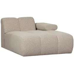 Modulsofa Mojo Bouclé, modern mit Chaiselongue rechts, beige, verstellbare Armlehne, komfortabel