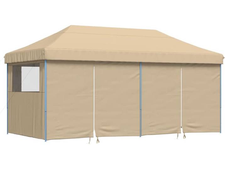 vidaXL - Partytent - inklapbaar - pop-up - met - 4 - zijwanden - beige