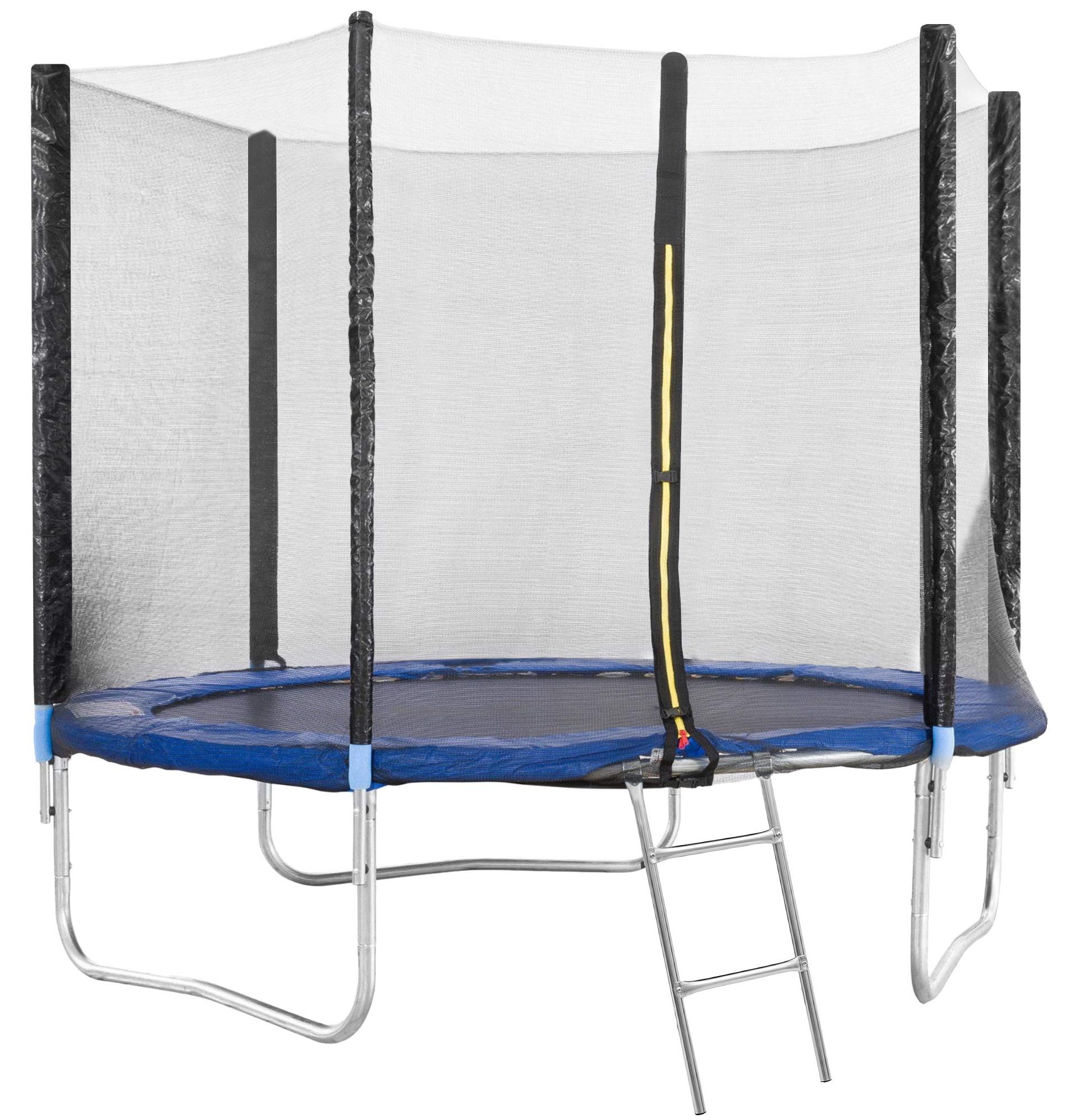 Trampolin mit Sicherheitsnetz, 245 cm, blau/schwarz, bis 150 kg
