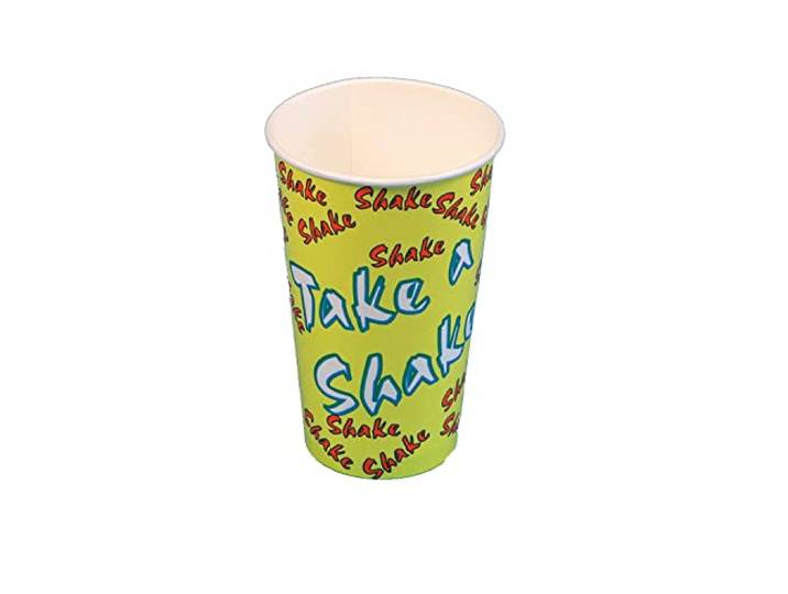 1000 Shakebecher Pappbecher Papptrinkbecher Trinkbecher Kaltgetränkebecher für Milchshakes usw. 0,5l 500ml, Neutraldesign Take a Shake , PE Beschichtet, lebensmittelecht, Qualität Made in Germany