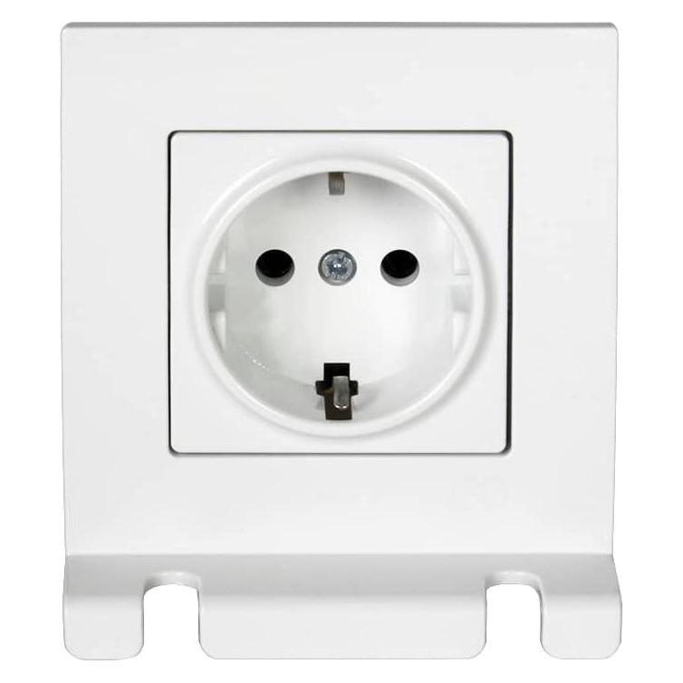 Gunsan Eqona Pratic Steckdose Unterputz Weiss mit 2 Steckerhalterungen (31793688)