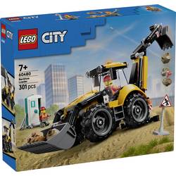 LEGO CITY 60480 LEGO® CITY Gelber Baggerlader; Baufahrzeug mit funktionierenden Front- und Rückschaufeln