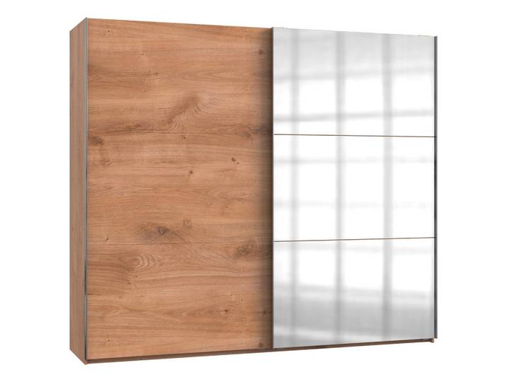 Schwebetüren-Schrank, Braun, 250x216x65 cm, Holzwerkstoff, 3 Fächer, Modern, MID.YOU