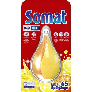 Somat Spülmaschinendeo Deo Perls 5in1, Zitrone & Orange, 65 Spülgänge, Doppelkammersystem, geruchsneutralisierend