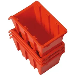 PROREGAL Sichtlagerkasten aus Kunststoff | Rot | BxHxT 6x8x11,5cm | 10 Stück | Sortimentskasten, Sortimentsbox