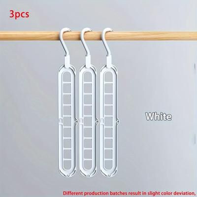 Discount Dollar Deals Space Saving Foldable Hangers Heavy Duty Clothes Organizer For Closet Wardrobe white