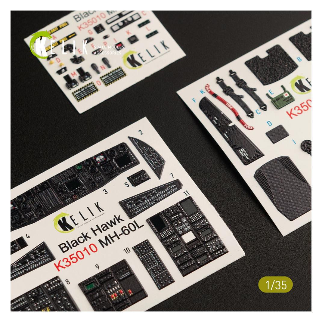 Kelik MH-60L Black Hawk interior 3D decals for Kitty Hawk / Zimimodel kit (K35010)