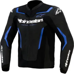 Alpinestars GP Force V2 Airflow Lederjacke Luftdurchlässig - schwarz-metallic-blau - 48