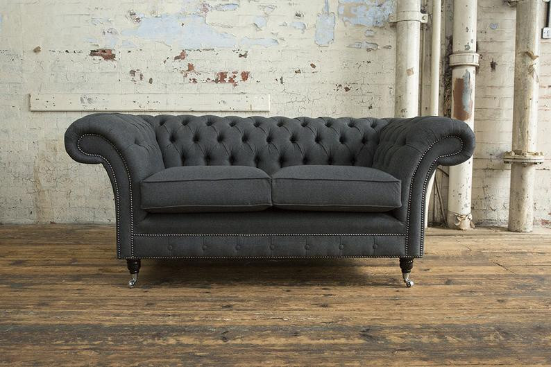 Luxus Chesterfield 2-Zits Bank met Textiel Bekleding