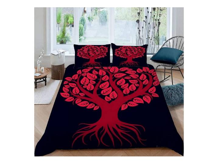 LuxusKollektion Kinderbettwäsche Bettwäsche Set 135x200 3D Roter Baum Kind