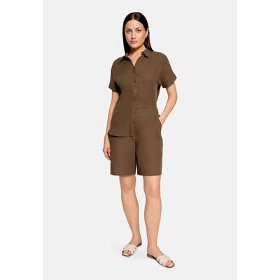 Schlupfbluse BETTY BARCLAY "Damen mit Kragen", Damen, Gr. 44, braun, Obermaterial: 100% Baumwolle, figurumspielend normal, Blusen Schlupfbluse