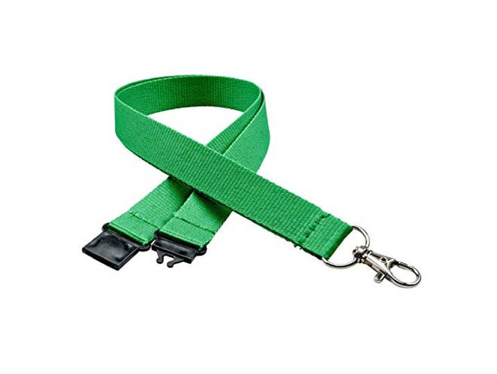 linie zwo ®, 250er Pack Schlüsselbänder 20 mm, easy going Haken, Sicherheitsverschluss, Grün