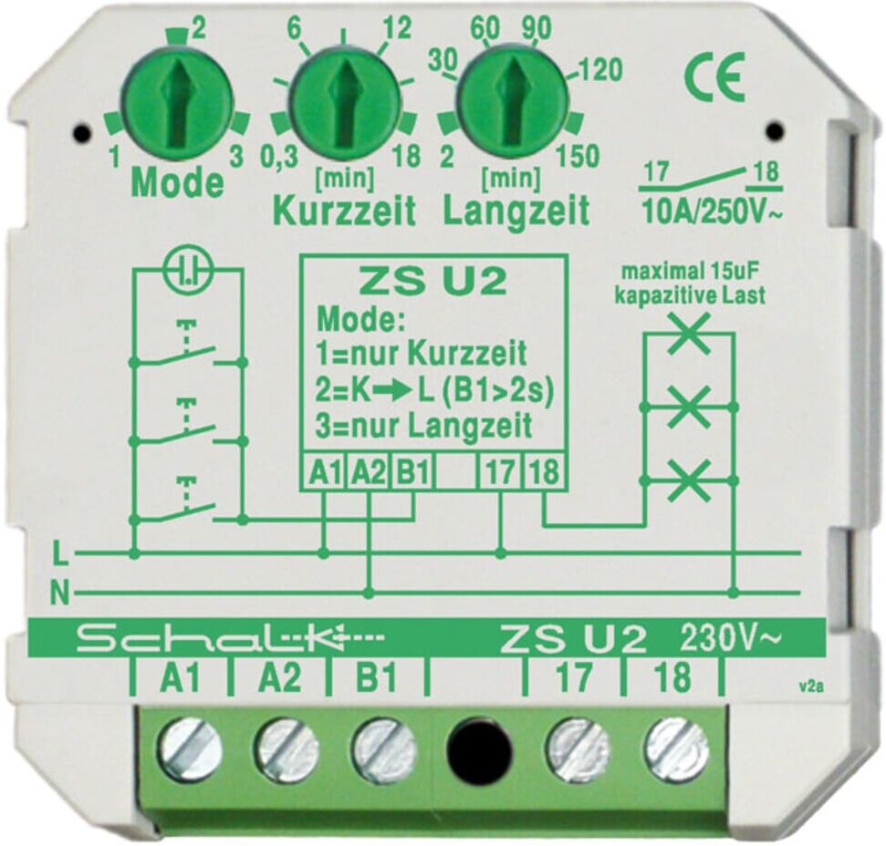 Wöhner Lichtzeit-Impulsschalter ZS U2 m. 3 Modi 1S 16A ; schalk (ZSU209)