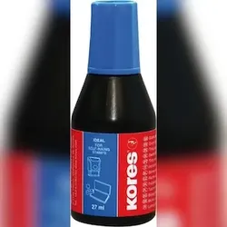 Kores Stempelfarbe ohne Öl, 27ml blau mit Verstreicher # SF71308
