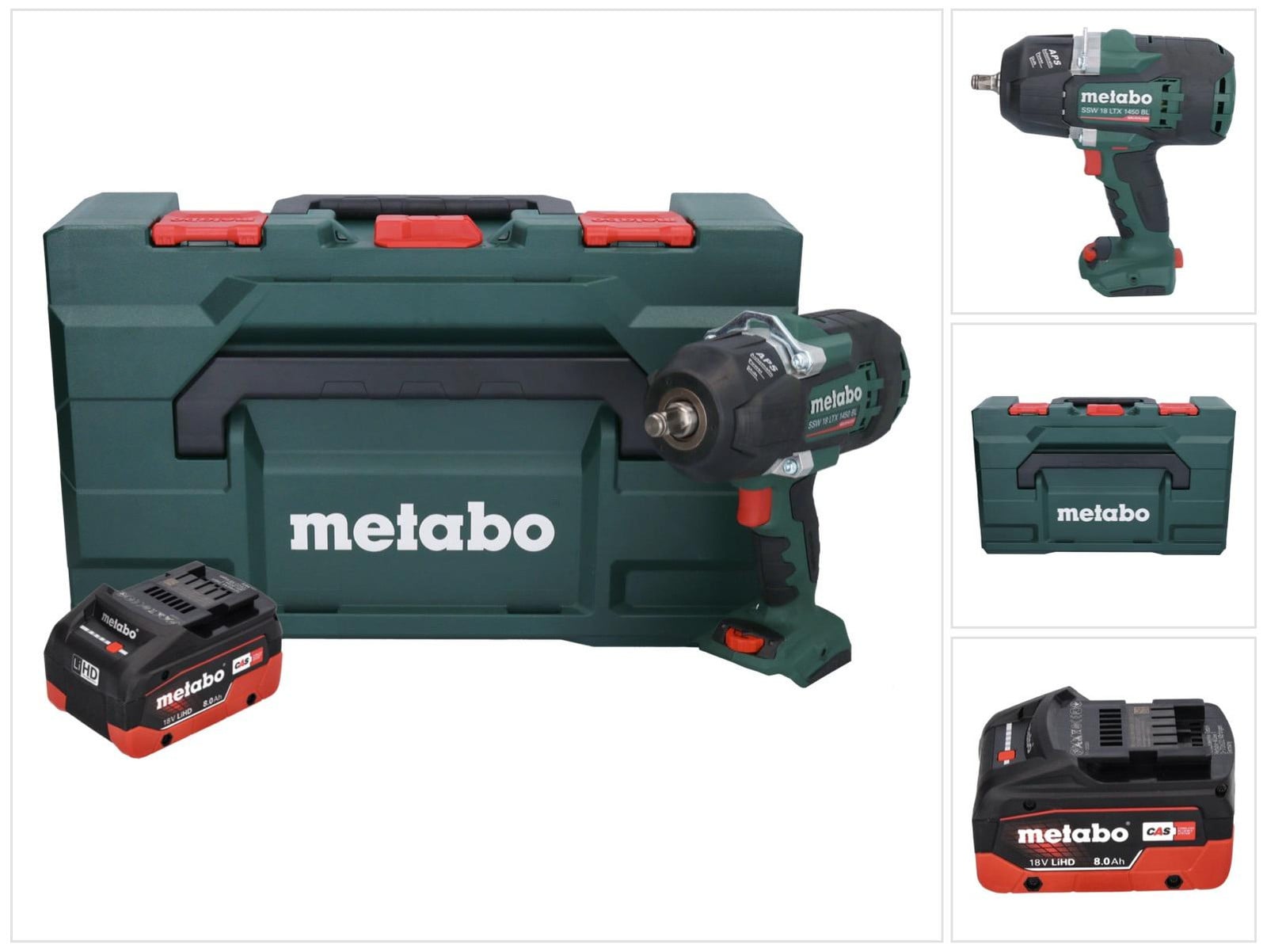 Metabo SSW 18 LTX 1450 BL accu-slagmoersleutel 18 V 1450 Nm borstelloos met 1x 8.0 Ah accu en metaBOX