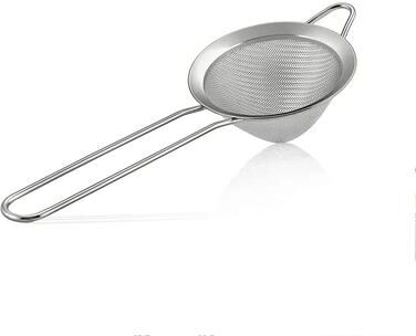 Uplift Essentials Stainless Steel Fine Mesh Strainer With Long Handle silver
