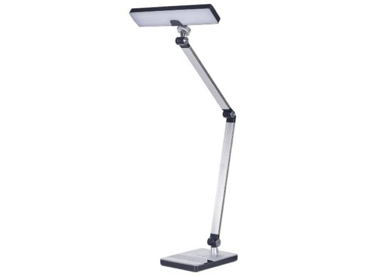 LED Schreibtischlampe Metall silber 73 cm mit Ladestation für Büro Lacerta