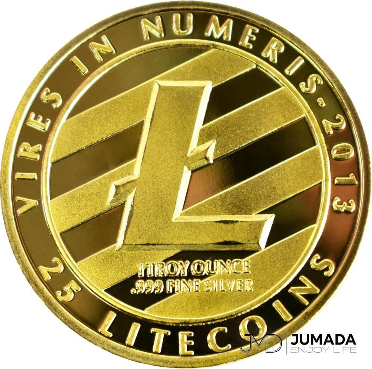 Jumada's Litecoin Cryptomunt Souvenir - Goudkleurige Verzamelaarsmunt van RVS