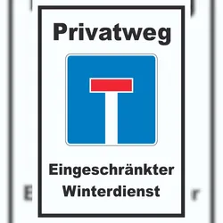 HB-Druck Privatweg Eingeschränkter Winterdienst Schild A1 (594x841mm)