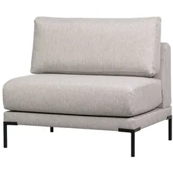 Bank Couple Element aus Melange-Stoff, modern gepolstert, hellgrau, 100 cm breite Sitzfläche