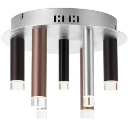 BRILLIANT Lampe Cembalo LED Deckenleuchte 7flg braun/Kaffee   7x 4W LED integriert, 365lm, 3000K   In 3 Stufen über Wandschalter dimmbar   Energiesparend und langlebig durch LED-Einsatz