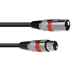 OMNITRONIC XLR Kabel 3pol 7,5m sw/rt