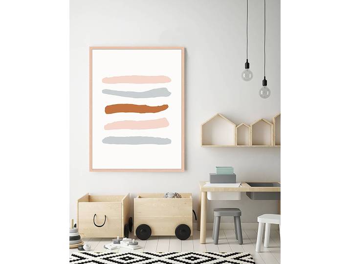 Tableau déco Abstract Lines 63 x 83cm Multicolore