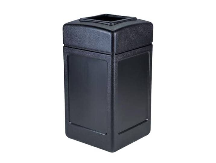 Commercial Zone 732101 Abfalleimer, offen, quadratisch, 42 Liter, groß, Schwarz
