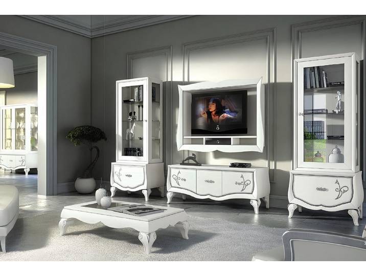 JVmoebel Wohnwand Moderne Wohnwand in Weiß mit italienischer Handwerkskunst, Made in Italy