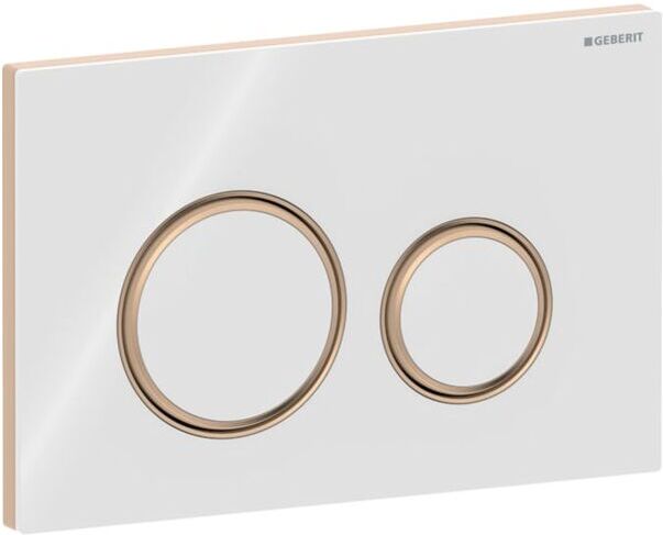 Geberit Sigma 50 Round Betätigungsplatte 115650SI1 Platte/Taste weiß, Ring rotgold, für 2-Megen-Spülung