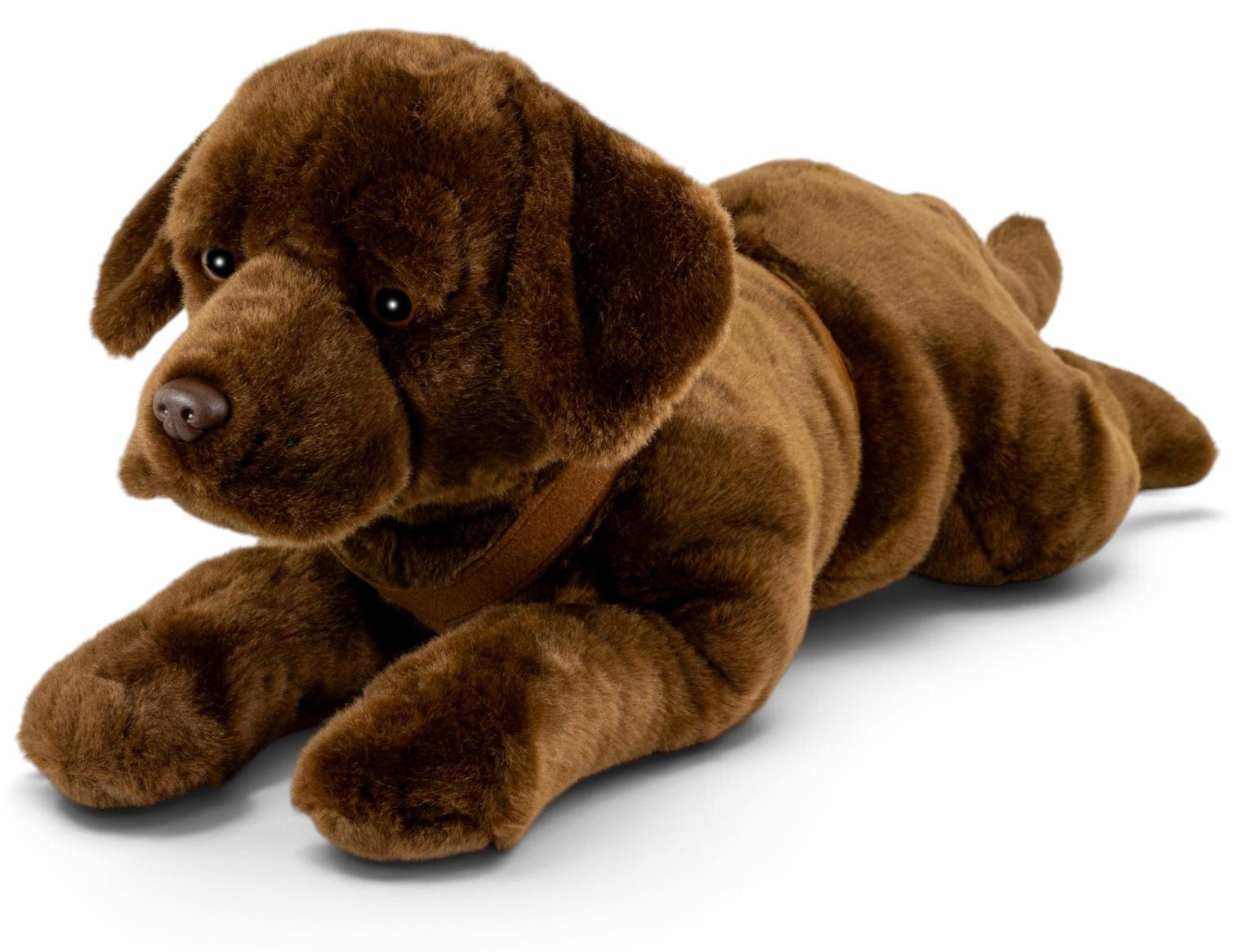 Carl Dick Labrador Retriever pluche knuffel met halsband, bruin, 60 cm