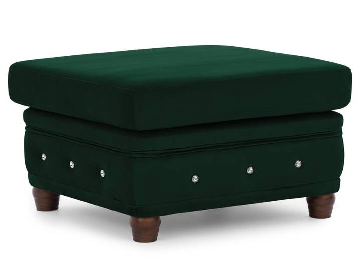 Repose-pieds Chesterfield en velours vert bouteille