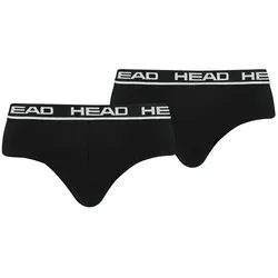 HEAD Herren Brief, 2er Pack - Slip, Logobund, Cotton Stretch Schwarz / M