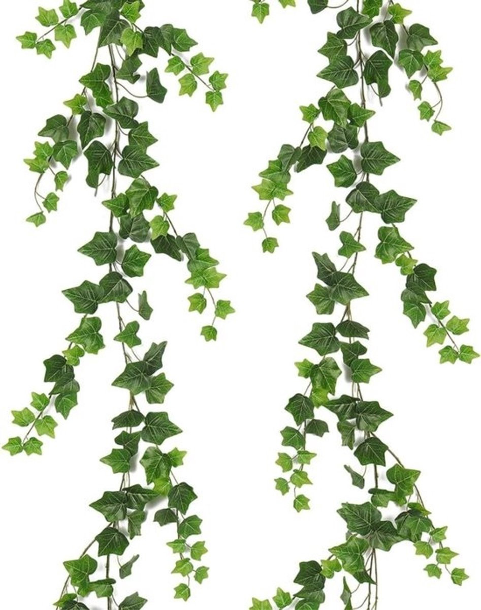 Dailygoods Klimopslinger 2 stuks, Groen, 180 cm, Kunstmatige hangplant voor binnen en buiten