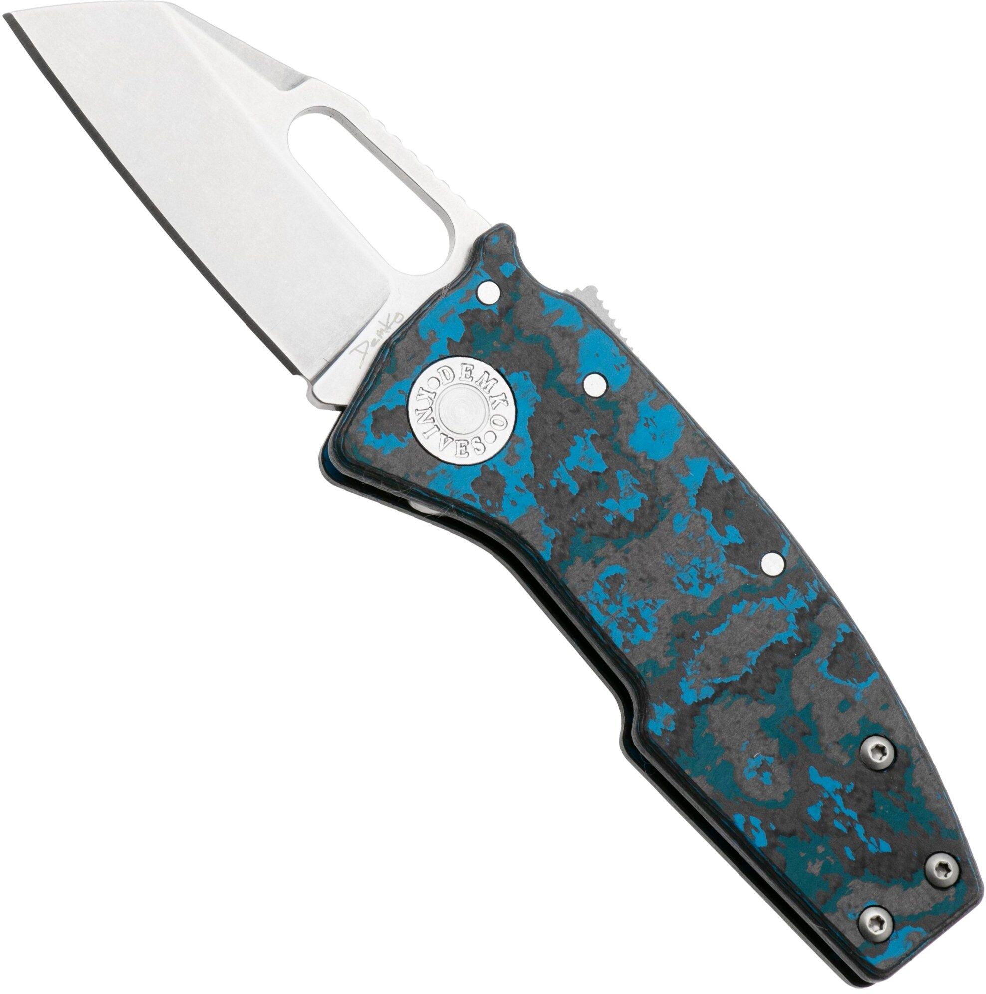 Demko Knives Demko Nano-Shark NANO-20CV-FC-ARC-SF Shark Foot CPM 20CV, Fat Carbon Arctic Storm, coltello da tasca