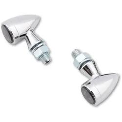 HIGHSIDER smart Sixteen-Bullet LED Blinker Gehäuse Chrom / Linse Rauchgrau (Paar), Vorn & Hinten