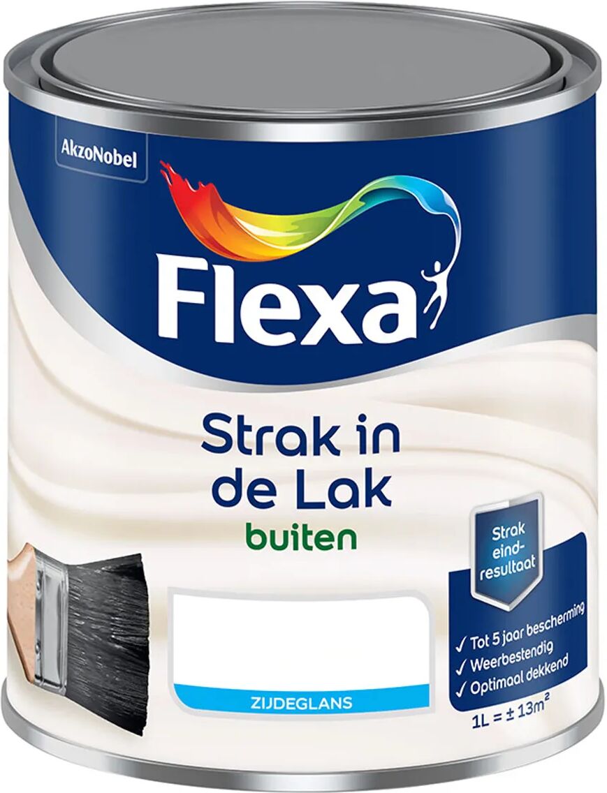 Flexa Strak in de Lak Buitenlak - Zijdeglans - 1 Liter - Wit / Kleur   8711113110280   Verf