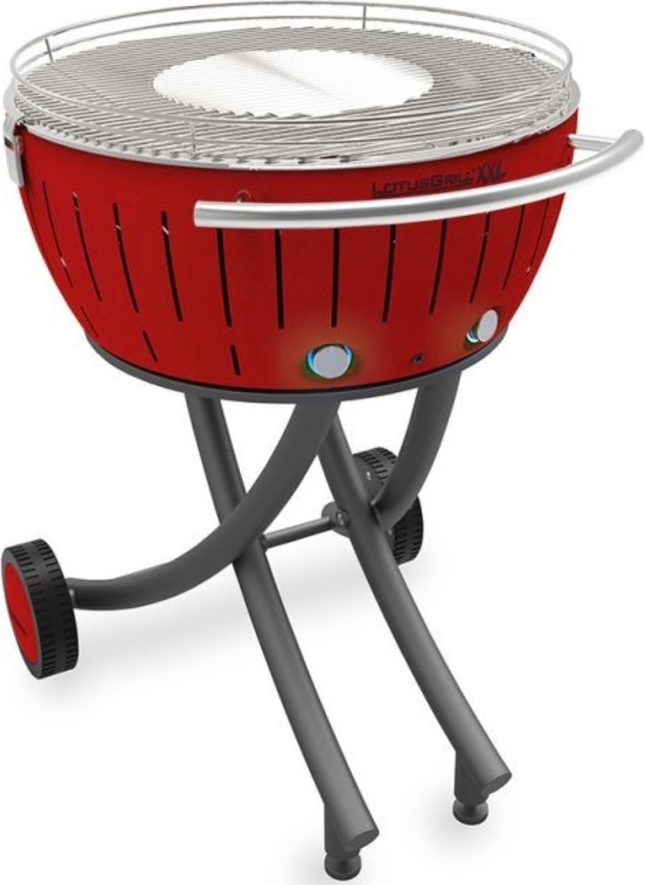 LotusGrill XXL (G600) Gartengrill 21,8kg, Feuerrot mit USB Anschluss