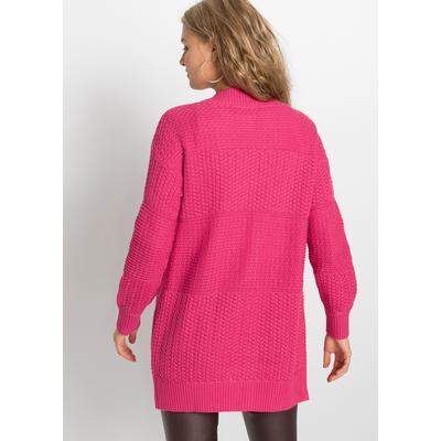bonprix "Longstrickjacke" lockere Passform, mit Strickmuster, casual Stil