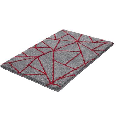 Badematte KLEINE WOLKE "»Bondi«, Badvorleger, Badezimmer Teppich", rubin, H:20mm, Polyacryl, Badematten, Badematte, Badteppich, modernes geometrisches Design, weicher Hochflor