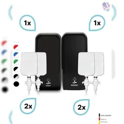 Blanc HYGIENIC KOMPLETT-SET HANDHYGIENE SENSOR: Desinfektionsspender SENSOR + 2 Kartuschen & Schaumseifenspender SENSOR + 2 Kartuschen