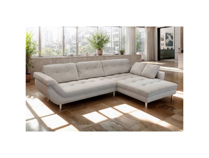 Mid.you Ecksofa, Beige, Textil, Füllung: Silikon, Schaumstoffflocken,Silikon, Schaumstoffflocken,Silikon,Silikon, seitenverkehrt montierbar, L-Form, einmalig seitenverkehrt montierbar, 329x199 cm, Stoffauswahl, Rücken echt, Wohnzimmer, Sofas & Couches, Wohnlandschaften, Ecksofas