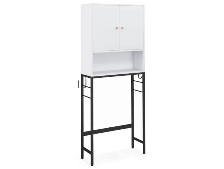 Helloshop26 Schrank für Toiletten, 23 x 63 x 165,5 cm, platzsparend, modernes Design, weiße Oberfläche, 20_0010218