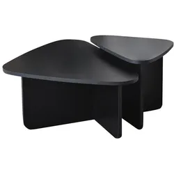 SET aus 2 niedrigen Tischen in Dreiecksform mit abgerundeten Kanten 90/60/35 cm
