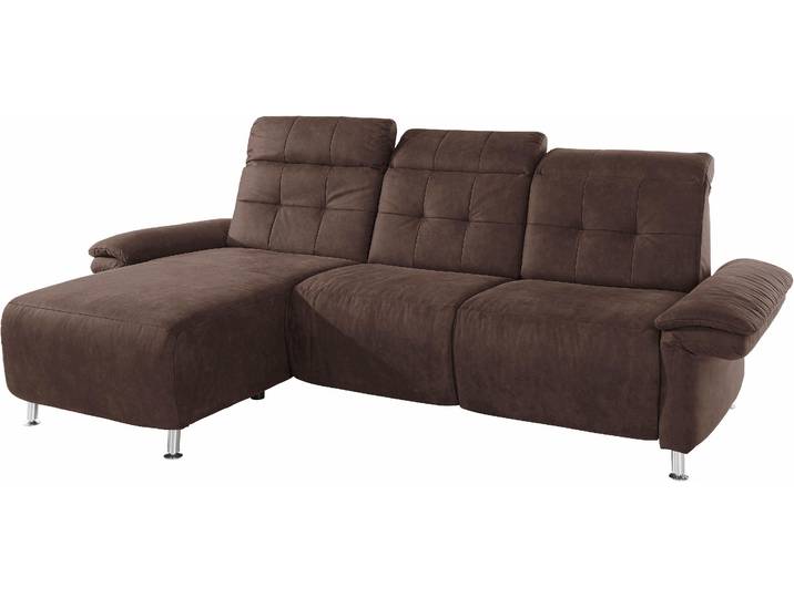 Ecksofa HOME AFFAIRE Manhattan L-Form , braun, B:270cm H:102cm T:168cm, Kunstleder SOFTLUX;Flachgewebe (100% Polyester);Struktur (100% Polyester), Sofas, Ecksofa, 2 Sitze mit elektrischer Relaxfunktion, verstellbare Armlehnen
